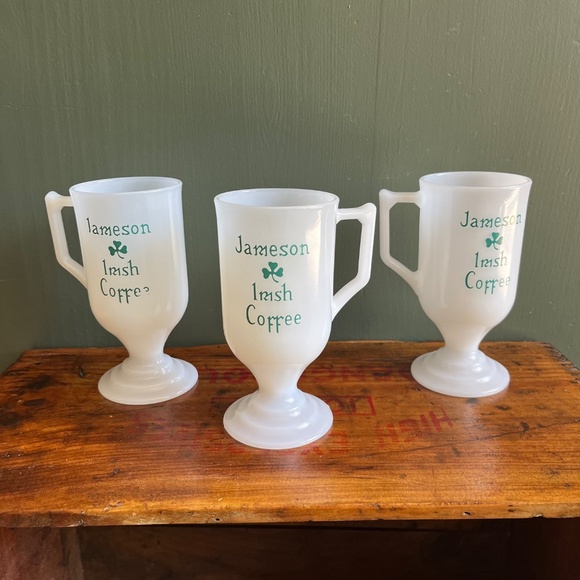 Vintage Jameson Irish Coffee Milk Glass Mugs - Picture 3 of 8